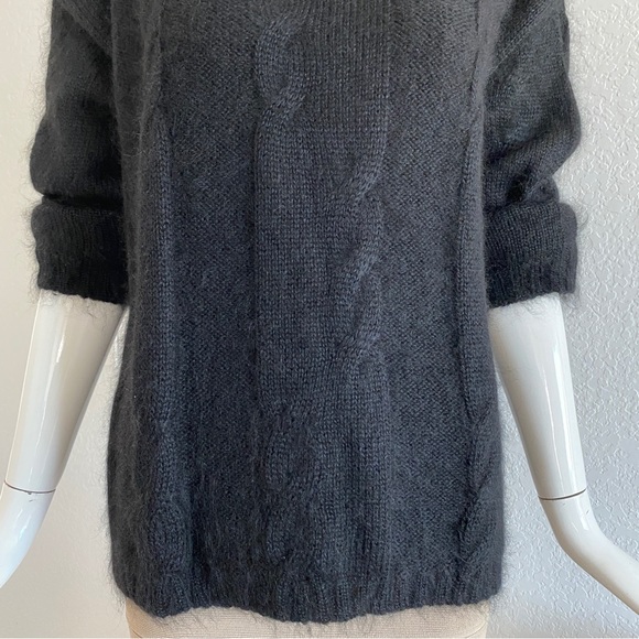 Saint Laurent Black Cable knit Mohair and Silk Sweater - Picture 11 of 15